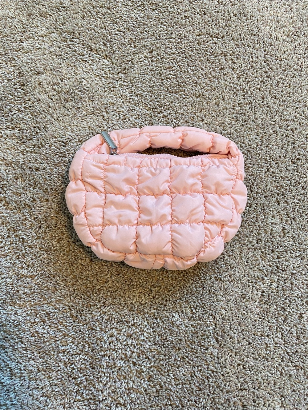 Light Pink Mini Quilted Puffer Bag
